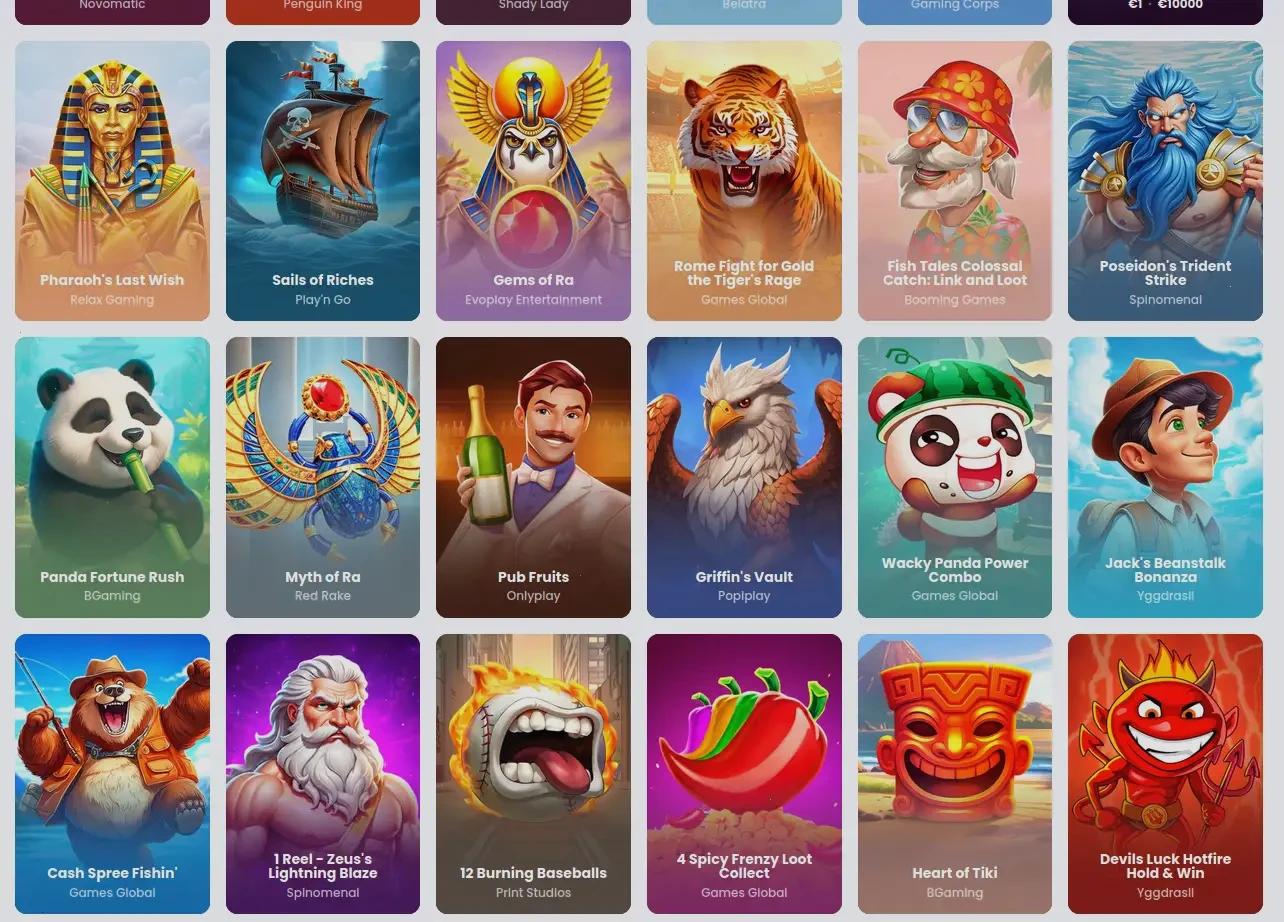 Spinmama Casino mobile Spielauswahl auf dem Smartphone
